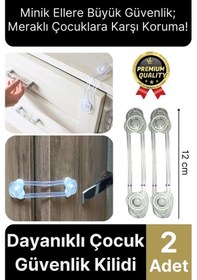 Resim Çok Amaçlı Ayarlanır Çekmece Dolap Kapağı Koruma Aparatı Çocuk Bebek Güvenlik Kilidi 2 Adet 12 Cm Çok Renkli 