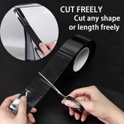 Resim 2025 Versiyonu 3D Nano Karbon Fiber Araba Kapı Kenarı Koruma Filmi, Su Geçirmez ve Çizilme Dirençli PVC Bant, Evrensel Siyah Darbe Önleyici Film 