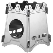 Resim Jzcat Soba Backpacking Paslanmaz Çelik Ahşap, Soba Taşınabilir Altın - Gümüş 