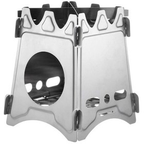 Resim Jzcat Soba Backpacking Paslanmaz Çelik Ahşap, Soba Taşınabilir Altın - Gümüş 