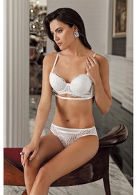 Resim Luw 6116 Ekru Renk Dolgulu Sütyen Külot Push-up 2li Takım Ekru 