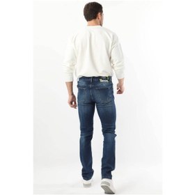 Resim Erkek Dizi Yırtık Jean Pantolon Koyu Mavi 001 