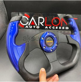 Resim carlone Momo Spor Direksiyon F1 Tesla Model Mavi Renk Momo Tip - Yarış Spor Direksiyonu 