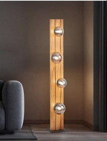 Resim Meggy 4lü Ahşap Lambader Kahverengi 