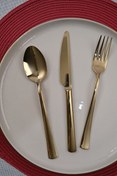 Resim Lugga Nida Gold Tatlı Çatal Kaşık Bıçak Takımı 6 Kişilik 18 Parça 