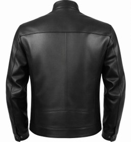 Resim VELZANA Erkek Kuzu Derisi Deri Ceket Kahverengi – Slim Fit, Fermuarlı, Kapitone Omuz Detay 