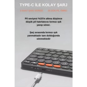 Resim HP K231 Çift Modlu Kablosuz 2.4ghz & Bluetooth V5.0 Şarj Edilebilir Sessiz Q Klavye Gri (Ramwhite Türkiye Garantili) 