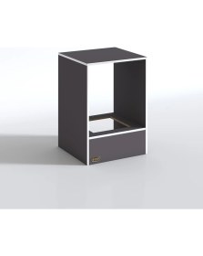 Resim Kenzlife ankastre modülü kabini neon gri fırın ocak dolabı sabit tabla 