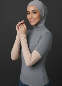 Resim Sonbaharmoda Kadın Tesettür Likralı Esnek Düz Penye Kolluk 