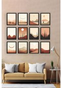 Resim Artavessa 12 Parça Siyah Çerçeve Görünümlü Mdf Tablo Seti - 12ARTAVESSA27 