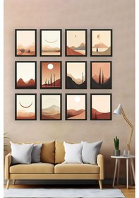 Resim Artavessa 12 Parça Siyah Çerçeve Görünümlü Mdf Tablo Seti - 12ARTAVESSA27 