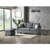 Resim Meşe Home Plus Kılıflı Torba Yaylı Keten Kumaş Fonksiyonel Çift Yönlü Köşe Takımı Gri 