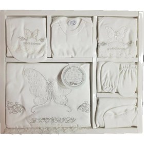 Resim Zıpır Kelebek Kız Bebek Yeni Doğan Hastane Çıkışı Seti 10'lu Beyaz 