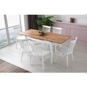 Resim Erezogullari_Mobilya Cunda Yandan Açılır Mutfak Masa Takımı Ve 6 Adet Sandalye 70X110C 