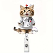 Resim 1 Sevimli Doktor Kedi Tasarımı Geri Çekilebilir Baskı Rulosu Tutucu - Dayanıklı Akrilik Kimlik Adı Etiketi Tutucu, Hemşireler, Tıp Öğrencileri, Doktorlar İçin Dönen Klips ile - Uluslararası Hemşireler Günü, Hastane ve Klinik Kullanımı İçin İdeal Hediye, Tıbbi Baskı Tutucu | Eğlenceli Kedi Tasarımı | Dayanıklı Akrilik Malzeme, Kedi Aksesuarları 