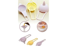 Resim 3 Lü Pratik Yumurta Ayırıcı & Çay Süzgeci & Mini Huni 
