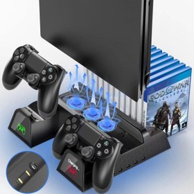 Resim Hepu TP4-882C PS4 3 Soğutma Fanlı Stand Şarj İstasyonu For P-4/Slim/Pro 