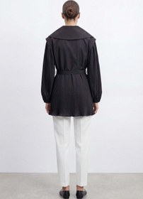 Resim Loreen Kadın Pile Detaylı Kemerli Kap - 20774CAP - BLACK 