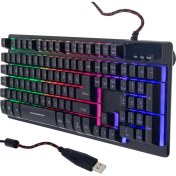 Resim Hello HL-18744 Metal Kasa Rgb Işıklı Kablolu Oyuncu Q Klavye ZYG-800 