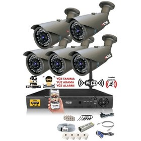 Resim IDS DS-2073HD-SET5-NOHDD 5 Kameralı 1080P Full HD 5 MP Sony Lensli Kamera Seti - 2073 