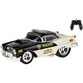Resim 1:16 Ölçek Uzaktan Kumandalı Klasik Araba Super Polis Chewy Siyah 