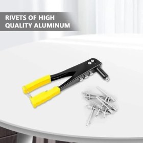 Resim Karokstore 4 Uçlu Profesyonel Perçin Tabancası Seti – 2.4/3.2/4.0/4.8 mm Başlık + 40 Adet Alüminyum Perçin + Anahtar | Metal, Plastik ve Deri Delme & Sabitleme Aracı 