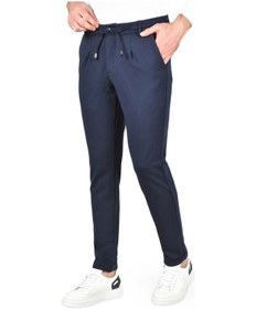 Resim Deepsea Erkek Lacivert Beli Lastikli Slim Fit Likralı Duble Paça Penye Spor Pantolon 2502385 Lacivert 