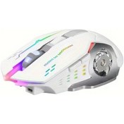 Resim Motion003 Beyaz Cift Bantli Oyun Fare Doner 180 Derece Donuslu Optik Fare Hizlandirici Pil Type C Sarj Rgb Aydinlatma - 