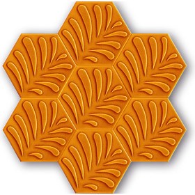 Resim Armada Çini 15 x 17 cm Yaprak Karamel Altıgen Çini Karo 