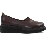 Resim Celal Gültekin Kadın Kahverengi Dolgu Topuklu Deri Ayakkabı 