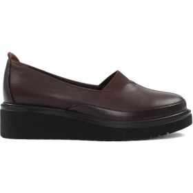 Resim Celal Gültekin Kadın Kahverengi Dolgu Topuklu Deri Ayakkabı 