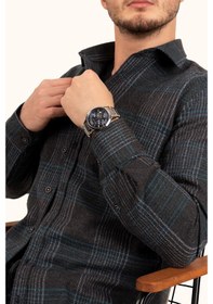 Resim Siyah Yeşil Çizgili Kışlık Oduncu Gömlek Siyah 