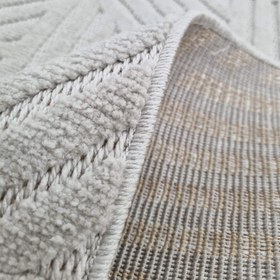 Resim Dekhera Madrid Etnik Desenli Kabartmalı Halı MD04 Gri - 100X200 