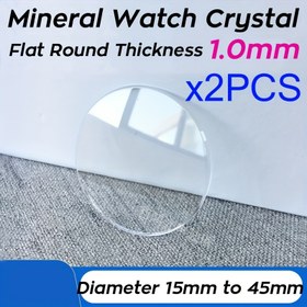 Resim 2 Adet Yuvarlak Düz Gerçek Mineral Saat Kristali, Yedek Saat Camı Lens Ayna, Saat Tamircisi Saat Tamir Aracı 