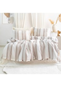 Resim Schafer Home Costa İpliği Boyalı Tek Kişilik Nevresim Takımı 3 Parça-bej 