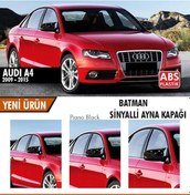 Resim Audi A4 B8 Batman Yarasa Ayna Kapağı Piano Black / 2009 - 2014 