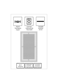 Resim West Home Makinede Yıkanabilir Kaymaz Taban Leke Tutmaz Gri Modern Salon Halısı Mutfak Halısı Ve Yolluk Wh603 Grey 