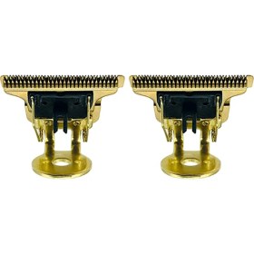 Resim 2x T-Şekilli Saç Kesme Bıçağı Standı ile T9 Bıçak Giyotin Yedek Kafa Yedek Kesme Kafası Altın (Yurt Dışından) 