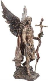 Resim Aziz Gabriel Bronz Melek Heykel Biblo Dekor 