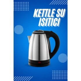 Resim Cm Store Elektrikli Paslanmaz Çelik Su Isıtcı Çelik Kettle 1.8 Lt. Uzun Ömürlü 