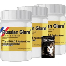 Resim Playboy Rusian Glare Tüy Dökücü Azaltıcı Krem Nano 3 Adet x 50 ml Rus Merhemi + Yanında Jel 
