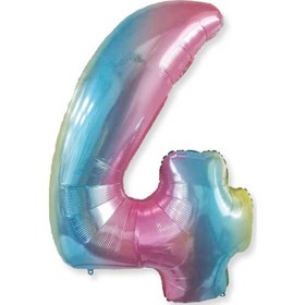 Resim Tahtakale Toptancısı Rakam Folyo Balon Rengarenk Sayı Folyo Balon 100 cm 4 Yaş Için 