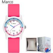 Resim Marco Küçük Fil Çocuk Saati - Okul, Sınav İçin Basit Kadranlı Su Geçirmez Kız Ve Erkek Çocuk Kol Saati Kırmızı 