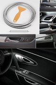 Resim Autowise Trim Fitili Oto Geçmeli Krom Gümüş Trim Fitili Süs 5 Metre Nikelajlı 