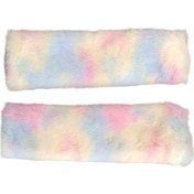 Resim Peluş Seyahat Emniyet Kemer Pedi Kılıfı 2'li Gökkuşağı 