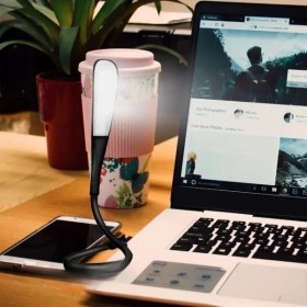 Resim Epilons Kompakt USB Siyah 14 Ledli 3 Kademeli Dokunmatik Okuma Lambası 