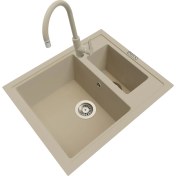 Resim Polex Cristalüx Granit Eviye P-04+Swan-3 Bej 