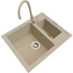 Resim Polex Cristalüx Granit Eviye P-04+Swan-3 Bej 