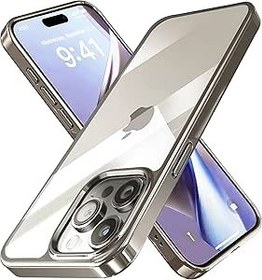 Resim Minesk iphone 15 Pro Max için Pure Serisi Natural Titanyum Kılıf Ultra Şeffaf Sert Arka Bölüm ve Darbe Emici Silikon Kenarlar Kusursuz Kalıp ve Hassas Tuşlar (Natural Titanyum, 15 Pro Max) 