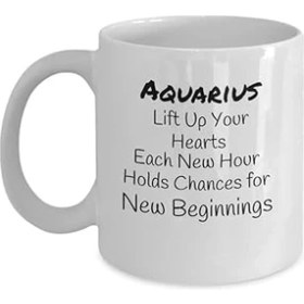 Resim Print Dore Kova Burcu Hediyesi, Kova Burcu Doğum Günü Kupası Burcu Sözleri,ıngilizce Kupa 